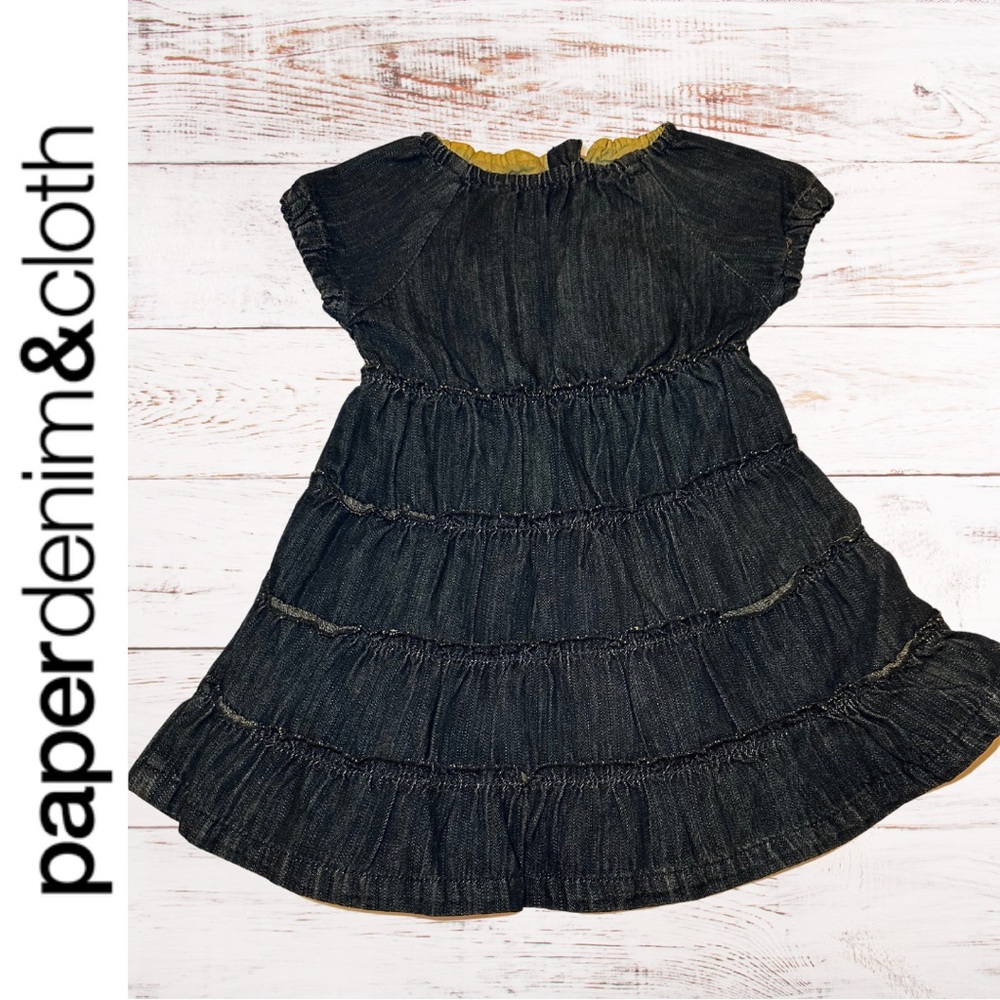 Paper Denim & Cloth Toddler Little Girls Dark Denim Tiered Ruffle Dress / Sz 24M
